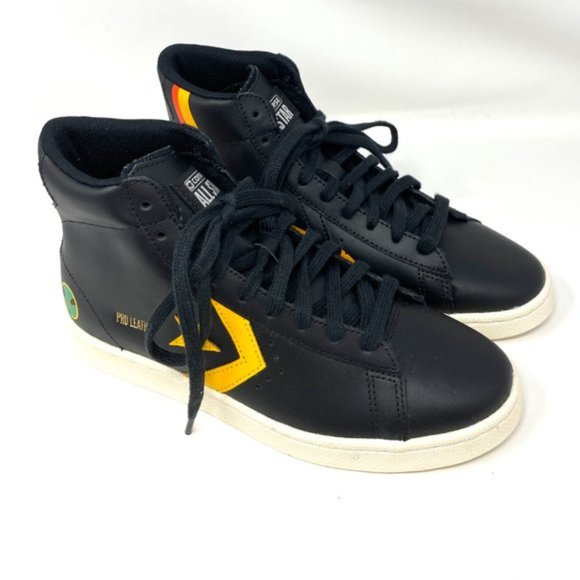 💖MEGA SALE💖Converse Women 271168C PRO LEATER Black Gold Basketball Sneakers - Picture 3 of 9